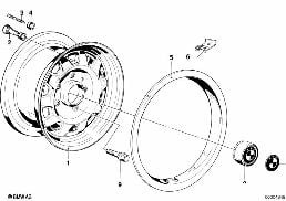 STEEL RIM diagram for BMW 5 Series E12 520