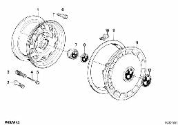STEEL RIM STYL.1 diagram for BMW 7 Series E23 730