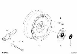 Scheibenrad LM geschmiedet Styl.3 diagram for BMW 7 Series E32 750iL