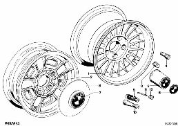 LIGHT ALLOY RIM diagram for BMW 5 Series E12 520