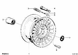 LIGHT ALLOY RIM diagram for BMW 7 Series E23 735i