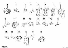 VARIOUS PLUG TERMINALS/CABLE GROMMET diagram for BMW 3 Series E36 325i