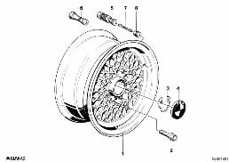 LIGHT ALLOY RIM diagram for BMW 5 Series E12 520