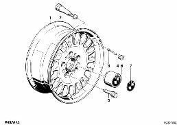 ALLOY RIM CASTED STYL.TRX-2 diagram for BMW 5 Series E34 525i