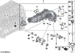 INTAKE MANIFOLD AGR WITH FLAP CONTROL diagram for BMW 1 Series E82 123d