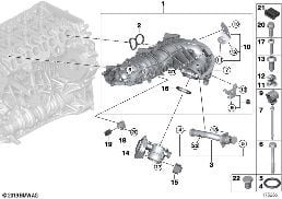 Disp.admiss.AGR sans régulat.d couvercle diagram for BMW 1 Series E81 116d
