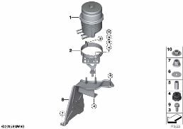 OIL RESERVOIR/COMPONENTS/ACTIVE STEERING diagram for BMW 3 Series E90 LCI 335i