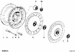 STEEL RIM STYL.1 diagram for BMW 5 Series E34 525tds