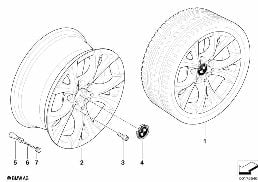 Jante LL BMW raios em V 279 diagram for BMW X3 E83 2.0i