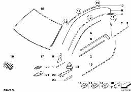 EXTERIOR TRIM / GRILLE / SEALS diagram for BMW 3 Series E92 LCI 328xi