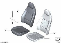 SEAT FRONT, UPHOLSTERY & COVER BASE SEAT diagram for BMW Z4 E89 18i