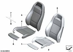 SEAT, FRONT, UPHLSTRY, COVER, SPORT SEAT diagram for BMW Z4 E89 18i