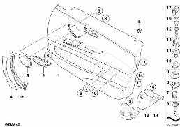 DOOR TRIM PANEL, FRONT diagram for BMW 3 Series E90 320d