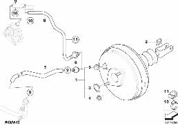 Servo frein à dépression diagram for BMW Z4 E85 2.5i