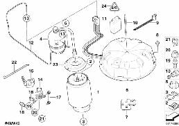 Regol.di livello, soffietto E app.di cdo diagram for BMW X5 E53 4.4i