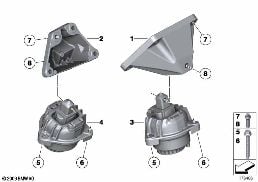 Suspension moteur diagram for BMW 5 Series F10 LCI 525d