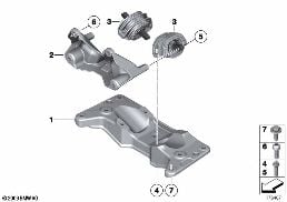 Versnellingsbak ophanging diagram for BMW 5 Series F18 525Li