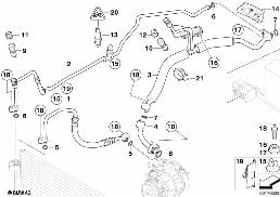COOLANT LINES diagram for BMW 6 Series E63 650i