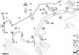 Σωλήνες ψυκτικού συστήματος κλιματισμού diagram for BMW 5 Series E60 LCI 530i