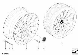 BMW LA WHEEL, MULTISPOKE 282 diagram for BMW 3 Series E90 LCI 320i