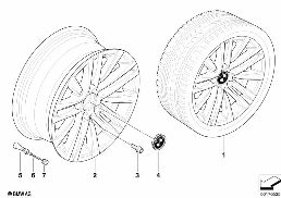 BMW LA WHEEL, STAR SPOKE 283 diagram for BMW 3 Series E90 LCI 320i
