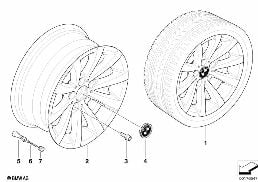 BMW LA WHEEL, V-SPOKE 285 diagram for BMW 3 Series E90 LCI 320i