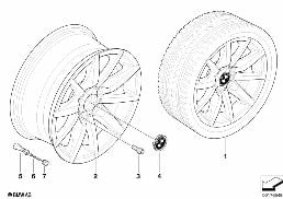 BMW LA WHEEL, STAR SPOKE 286 diagram for BMW 3 Series E90 LCI 320i