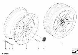 BMW LA WHEEL, STAR SPOKE 287 diagram for BMW 3 Series E90 LCI 320i