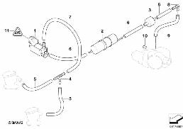 Comando de vácuo/bomba de ar diagram for BMW 7 Series E38 750i