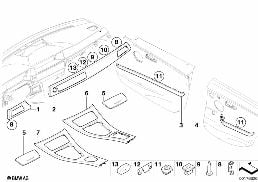 INTERIOR STRIPS, SATIN-SILBER diagram for BMW 3 Series E90 LCI 335xi