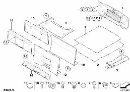 Revêtement de coffre diagram for BMW 6 Series E63 LCI 635d