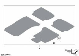 FLOOR MATS, VELOURS diagram for BMW 7 Series G12 740LdX