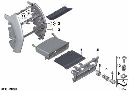 Piezas adosadas consola central detrás diagram for BMW 7 Series F02 740Li