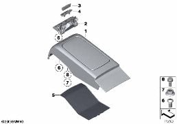Consola central parte posterior diagram for BMW 7 Series F02 740Li