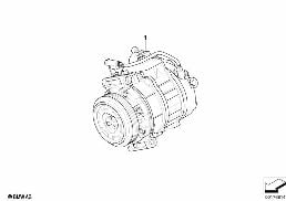 Compressor, magnetic clutch diagram for BMW 7 Series E65 745i