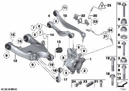 REAR AXLE SUPPORT/WHEEL SUSPENSION