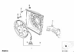 SUCTION FAN AND MOUNTING PARTS diagram for BMW 3 Series E36 316i 1.6