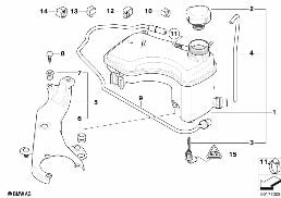 Ausgleichsbehälter/Leitungen diagram for BMW 3 Series E46 M3