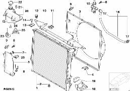 RADIATOR/EXPANSION TANK/FRAME diagram for BMW X5 E53 4.4i
