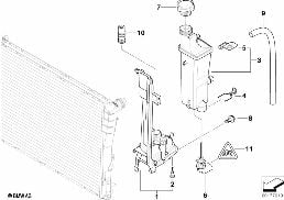EXPANSION TANK / MOUNTING PLATE diagram for BMW Z4 E85 2.5si