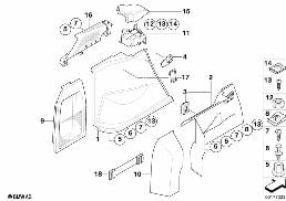 Obudowa bagażnika, boczna diagram for BMW X3 E83 LCI 2.0d