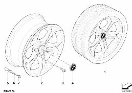 Jante LL BMW raios em Y 280 diagram for BMW X3 E83 2.0i
