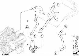 Zusatzwasserpumpe/Wasserschlauch diagram for BMW 3 Series E90 LCI M3
