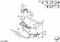 HYDRO STEERING-OIL PIPES diagram for BMW 3 Series E93 LCI 320i
