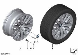 BMW LA WHEEL V-SPOKE 254 - 18'' diagram for BMW 6 Series F06 Gran Coupé LCI 650i