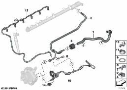 연료라인 diagram for BMW X5 E70 3.0d