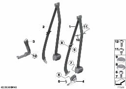 SAFETY BELT FRONT diagram for BMW 7 Series F01 750iX