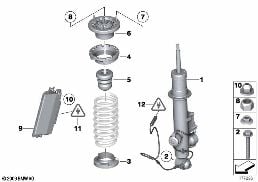 STRUT, REAR / VDC / CONTROL MODULE diagram for BMW 5 Series F10 LCI 520i