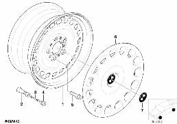 Jante en alliage leger styl.12 diagram for BMW 5 Series E39 525td