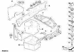 MOUNTING PARTS FOR TRUNK FLOOR PANEL diagram for BMW 3 Series E93 335i